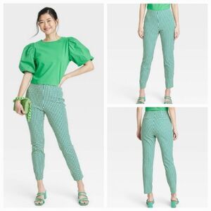 🔹️NWT A New Day Green Geo Print Skinny Ankle Pants Size 4/27